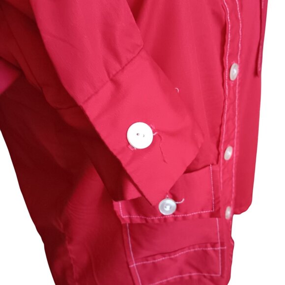 16 Large Vintage 60's The Nut Shirt Mod Blouse Chore Pocket Lady Manhattan Red - Picture 4 of 7